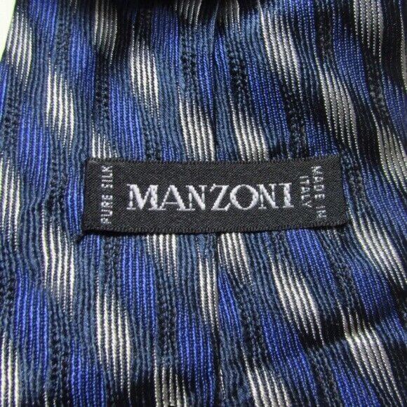 Manzoni Men's Neck Tie Handmade in ITALY 100% Silk  58"L 4" W - Picture 2 of 2